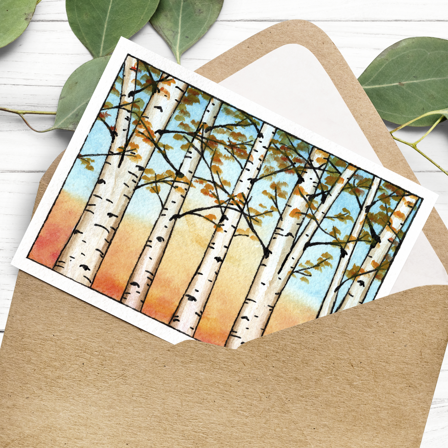 "Birch Blaze" Greeting Card