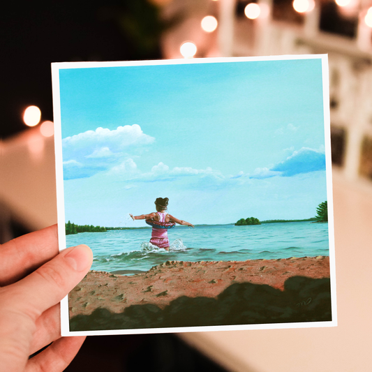 "Summer's Joy" Square Blank Greeting Card with Envelope