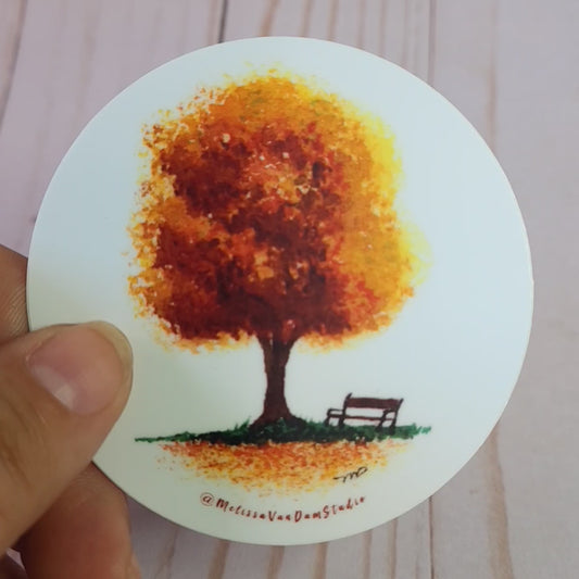 "Watch the Fall" Weather Proof Circle Sticker 75mm