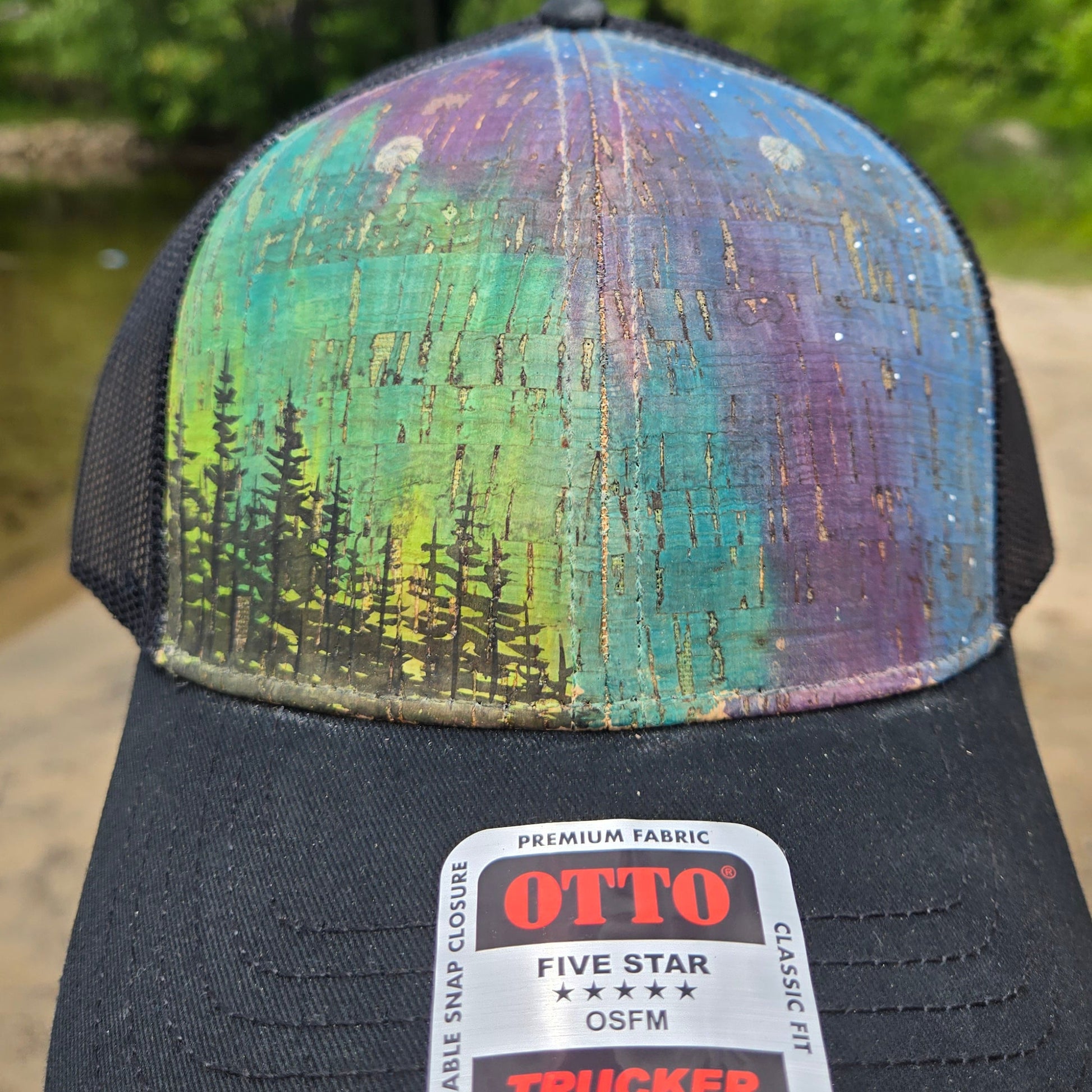 Northern Lights Hand Painted Trucker Hat