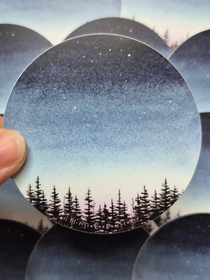 "Morning Rise" Weather Proof Circle Sticker 75mm