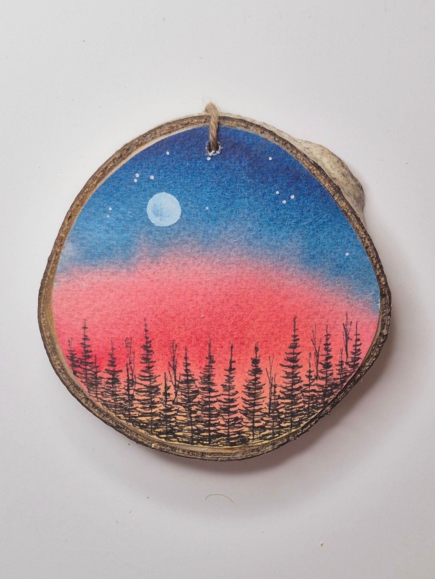 Hand Painted Wood Slice Ornaments - Large